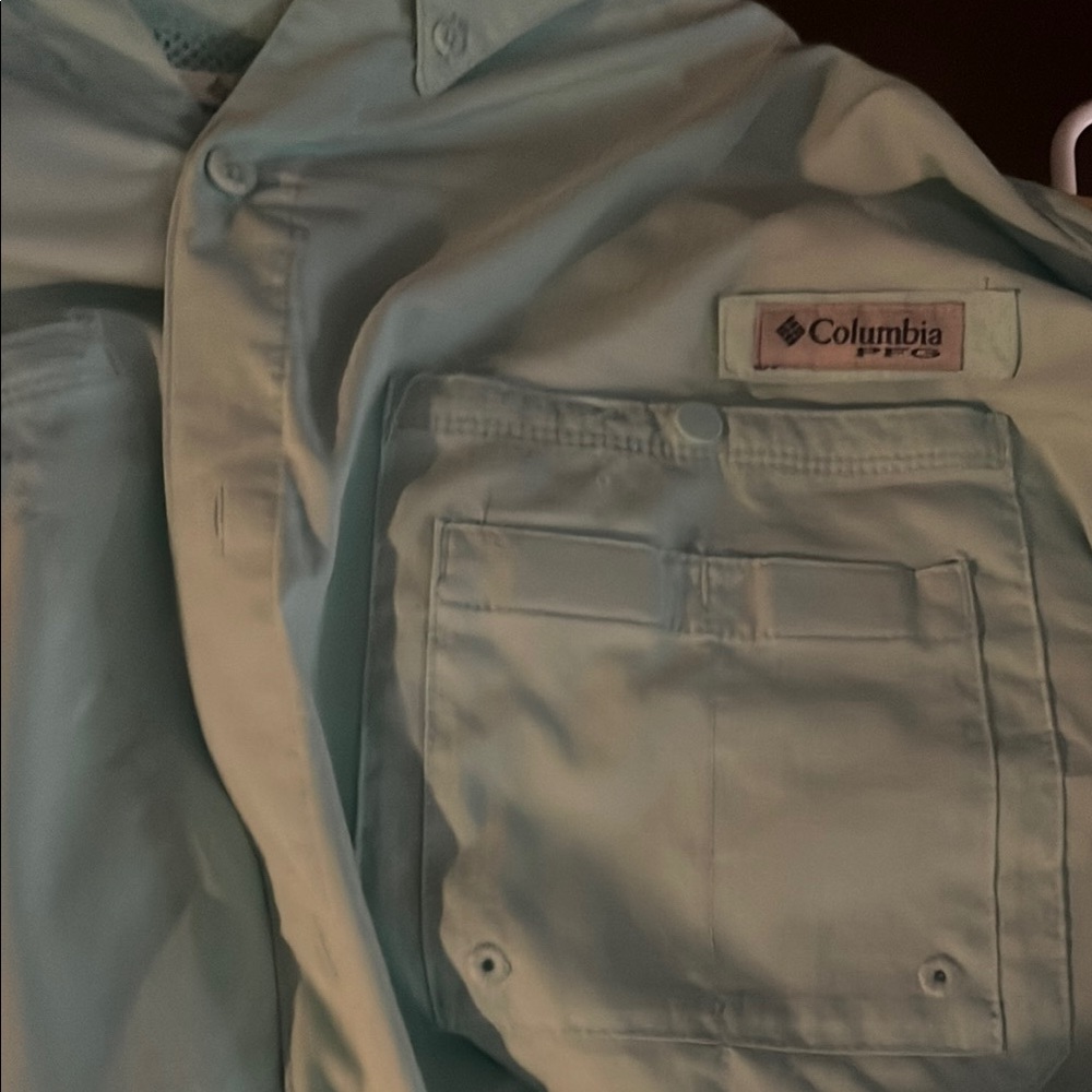 Columbia PFG Aqua Button-Up Shirt